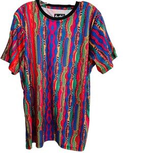 NWT Unique SUPER SHINE Prints by Drill Australian Knit Print Casual SHIRT Small